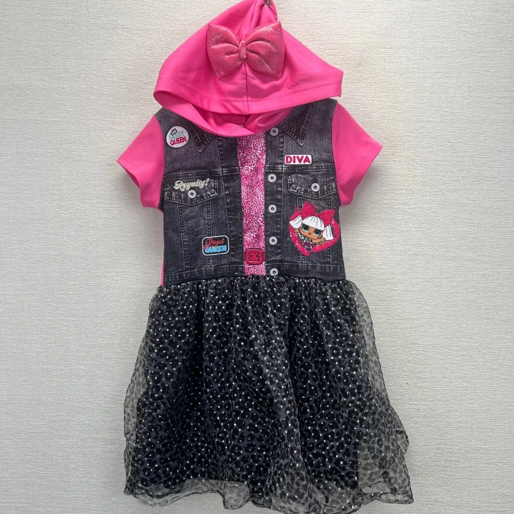 LOL Surprise DIVA Girls Short Sleeve Hooded Cosplay Dress‎ Med 7/8 L.O.L.